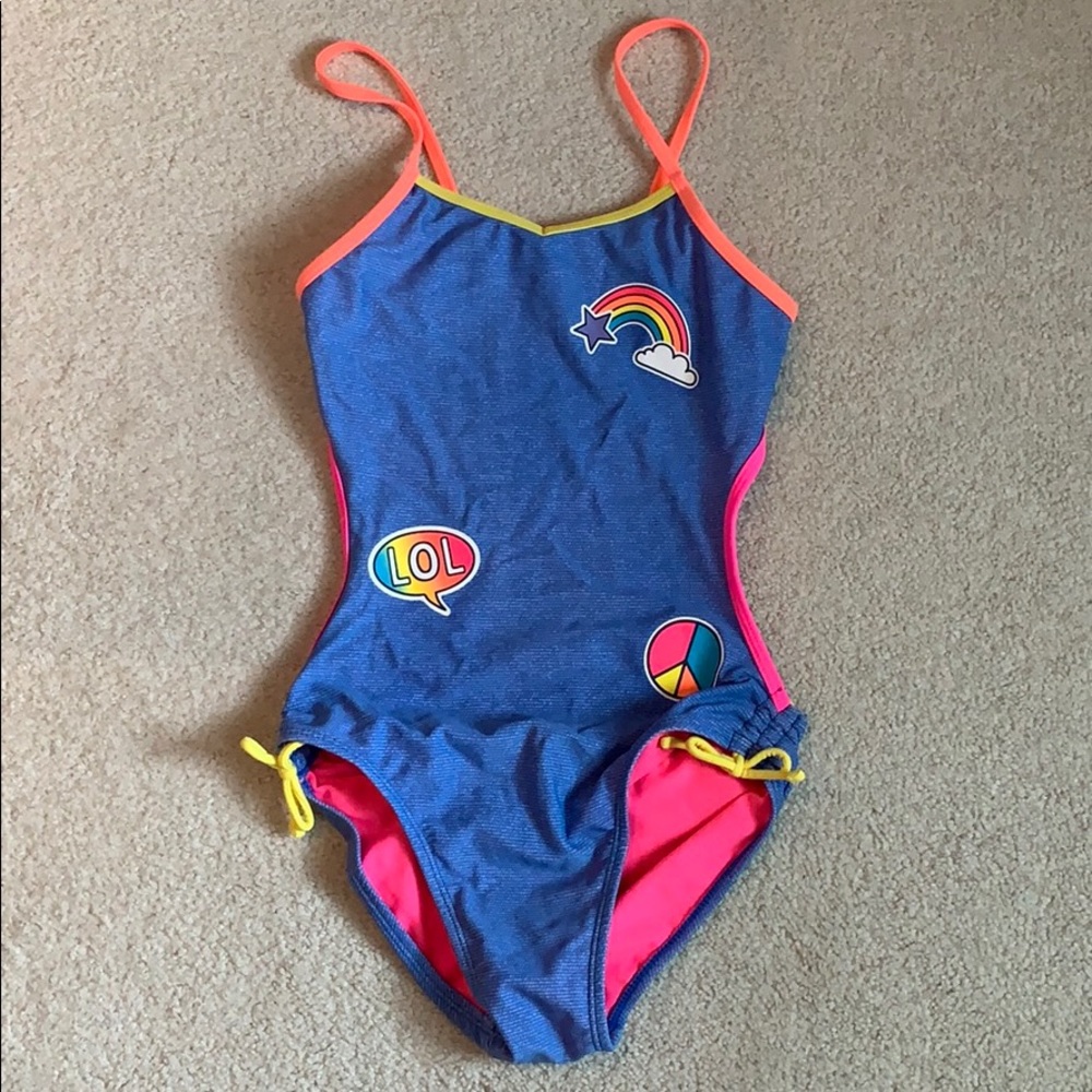 Girls one piece cutout swimsuit L (10/12)